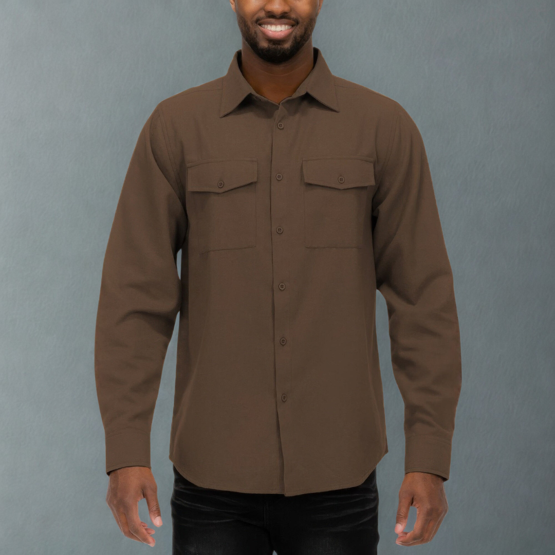 Mens Solid Flannel Shirt