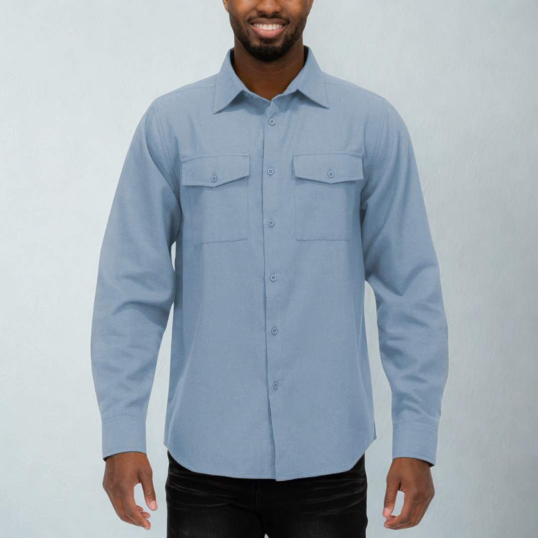Mens Solid Flannel Shirt