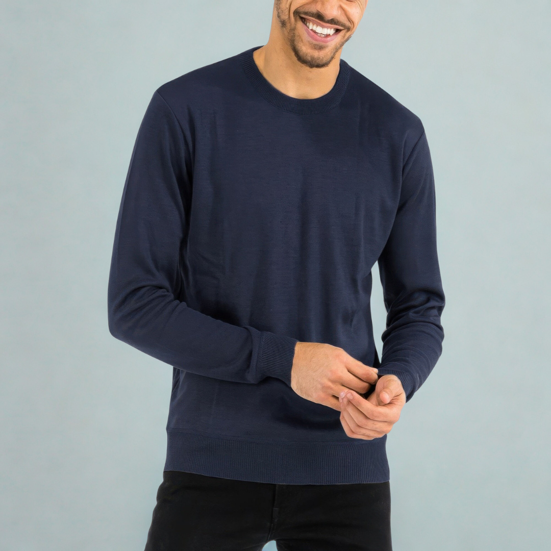Solid Color Round Neck Sweater