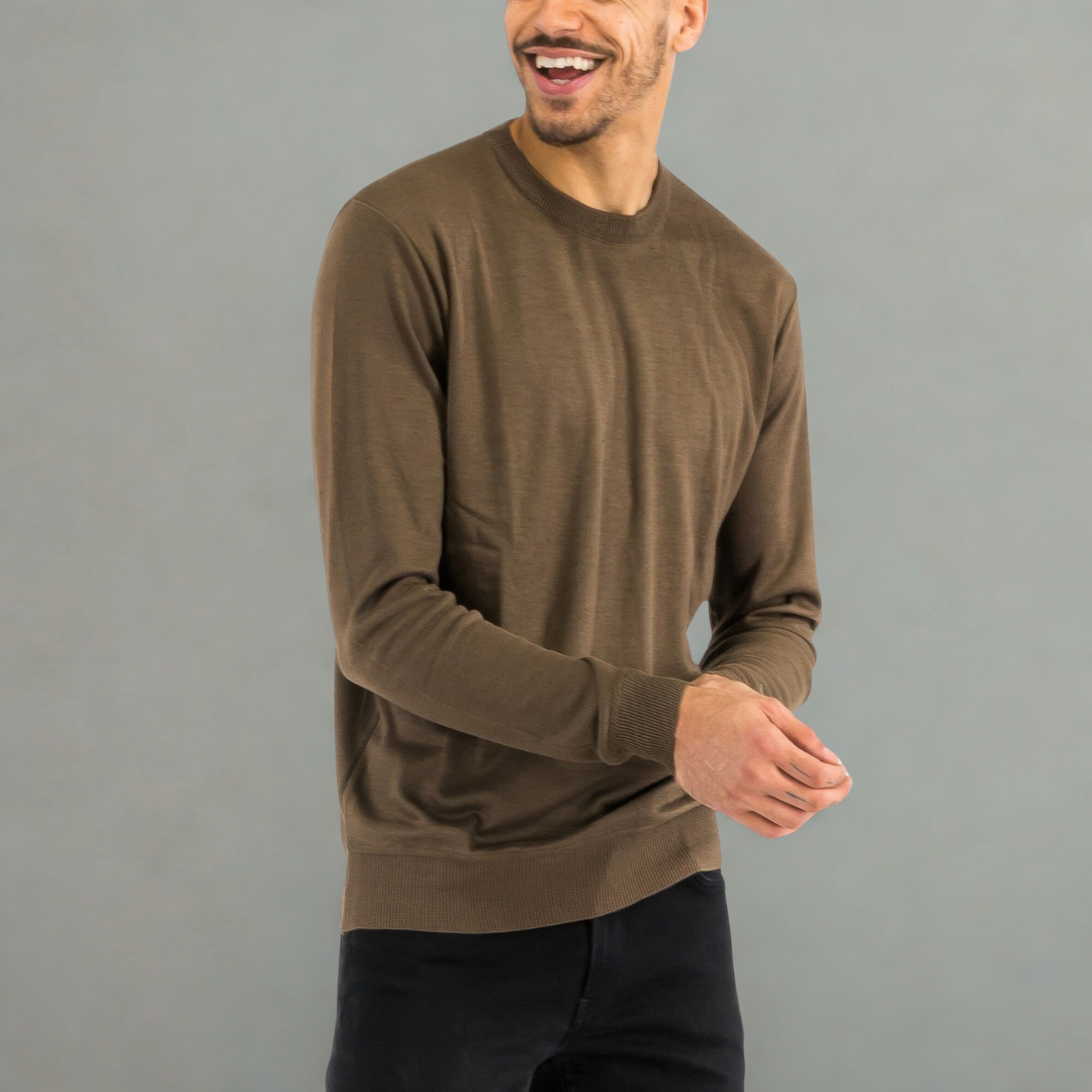 Solid Color Round Neck Sweater