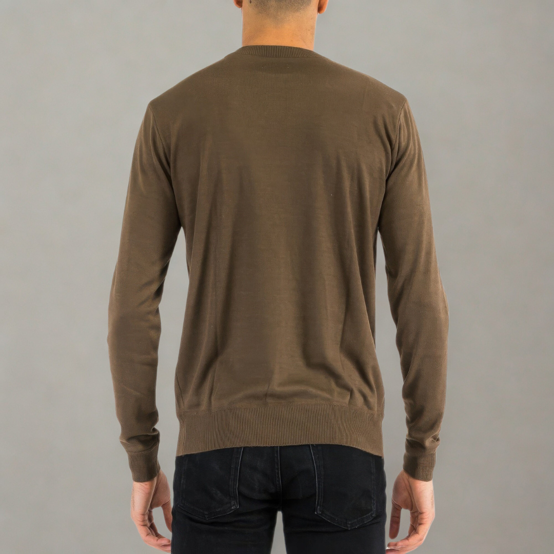 Solid Color Round Neck Sweater