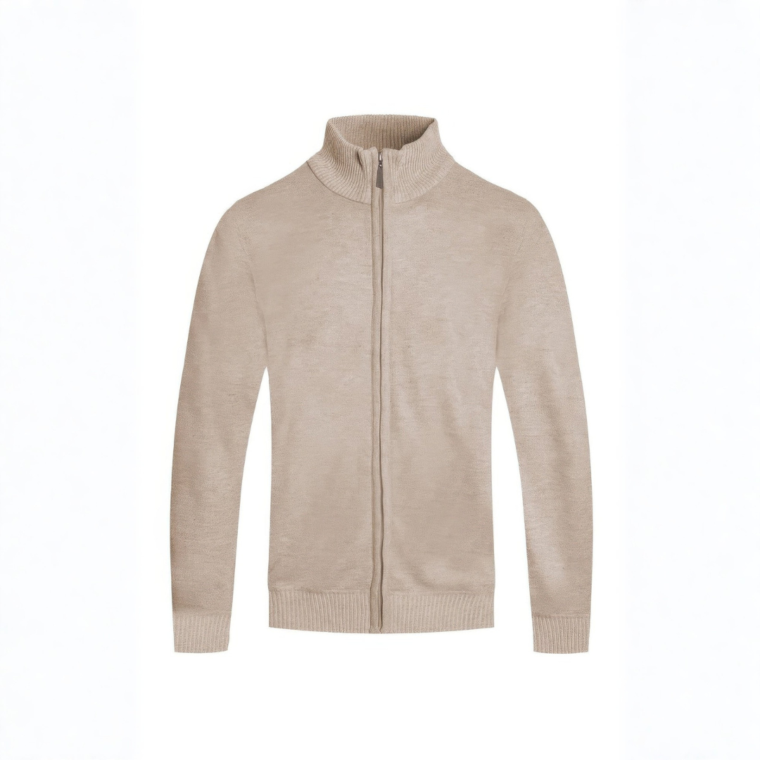 Mens Solid Full Zip Sweater