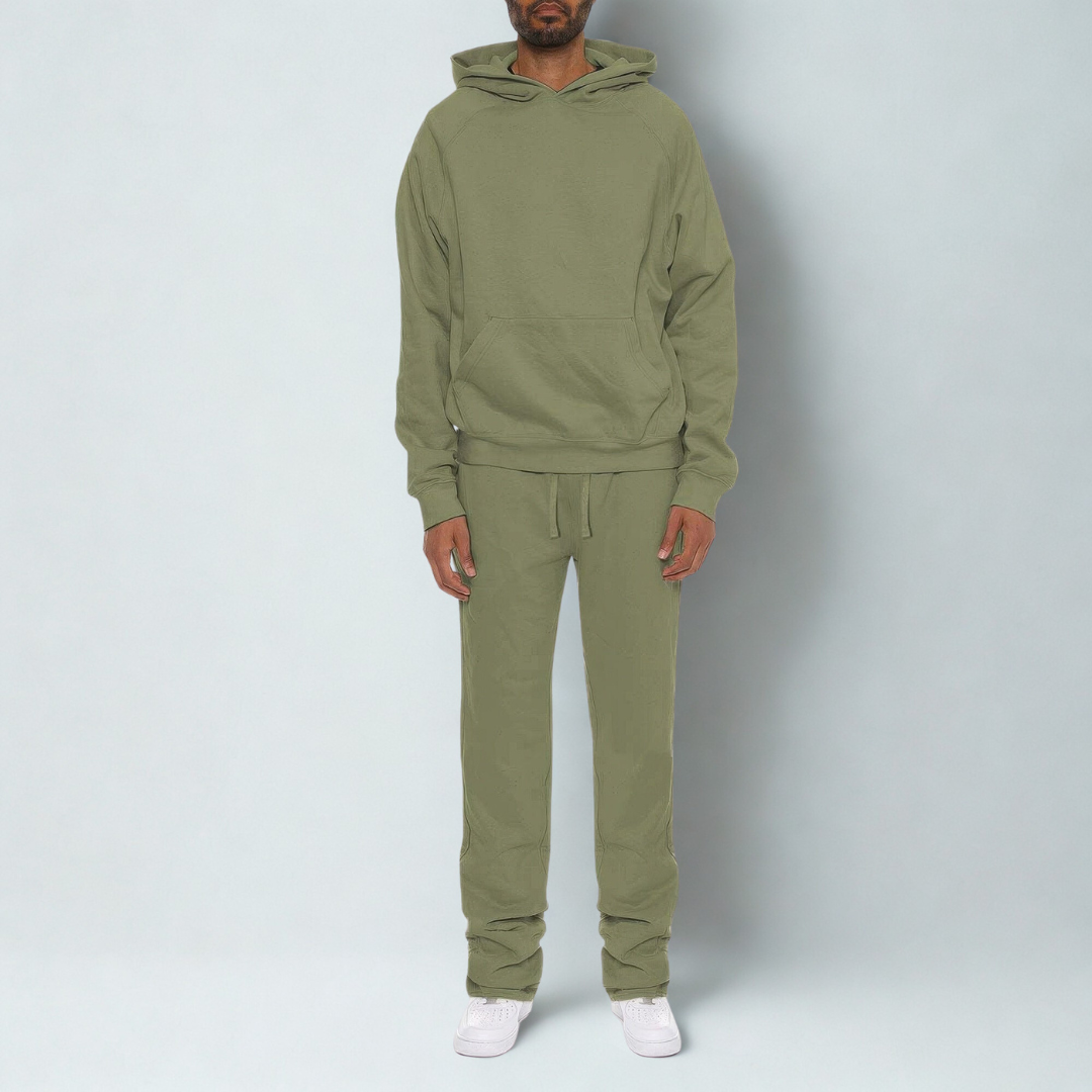 Men's Solid Stacked Flared Track Set