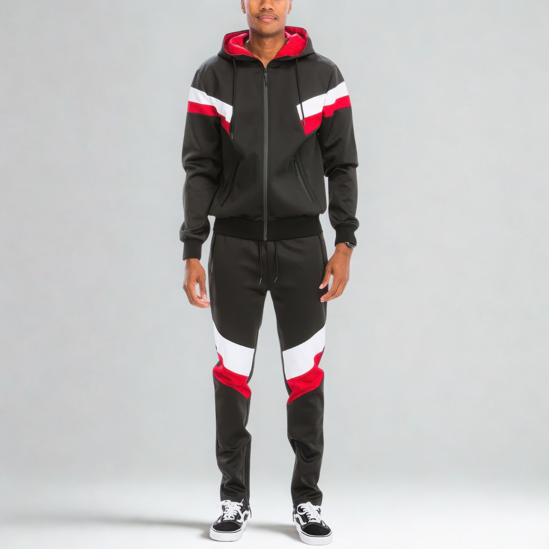 Chevron Stripe Full Zip Track Suit