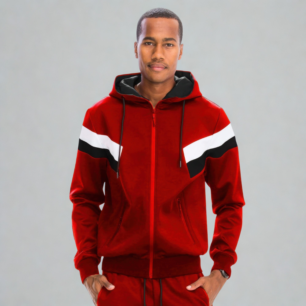 Chevron Stripe Full Zip Track Suit