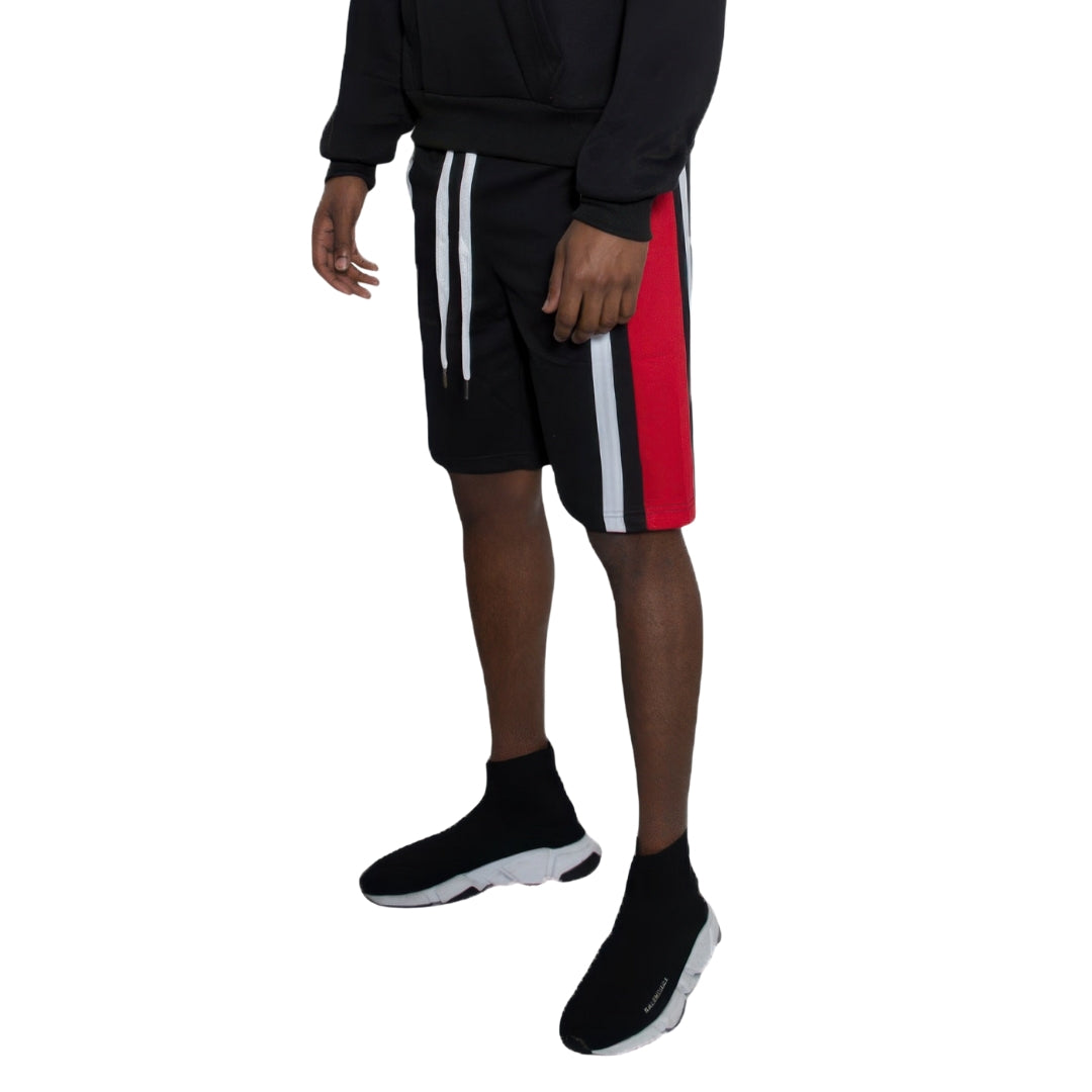 Mens Color Block Stripe Sweat Shorts