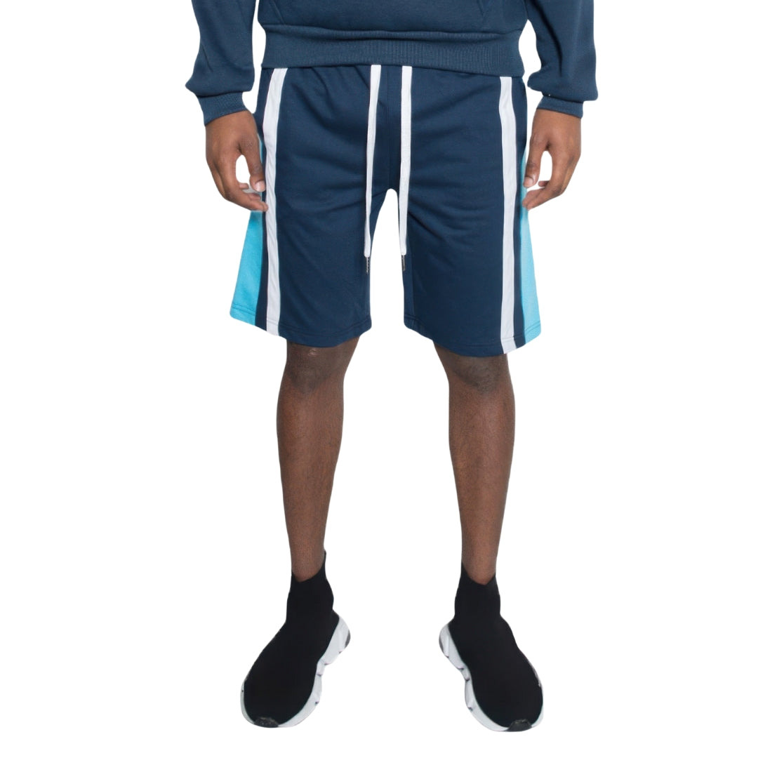 Mens Color Block Stripe Sweat Shorts