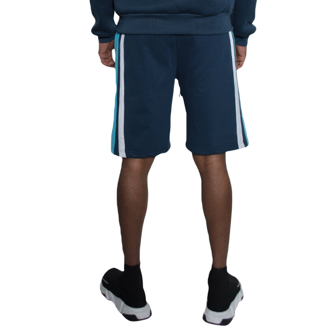 Mens Color Block Stripe Sweat Shorts