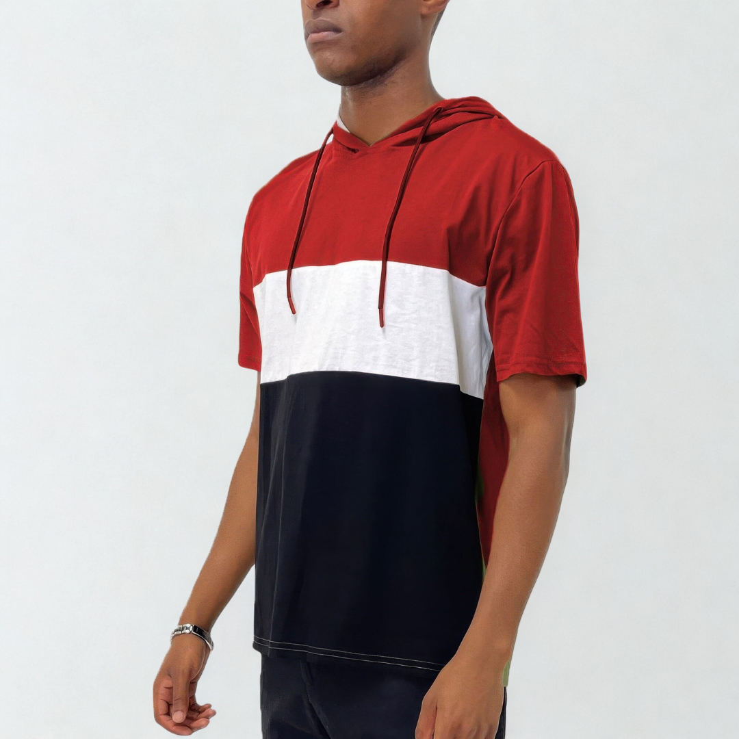 Mens Short Sleeve Hooded Tshirt