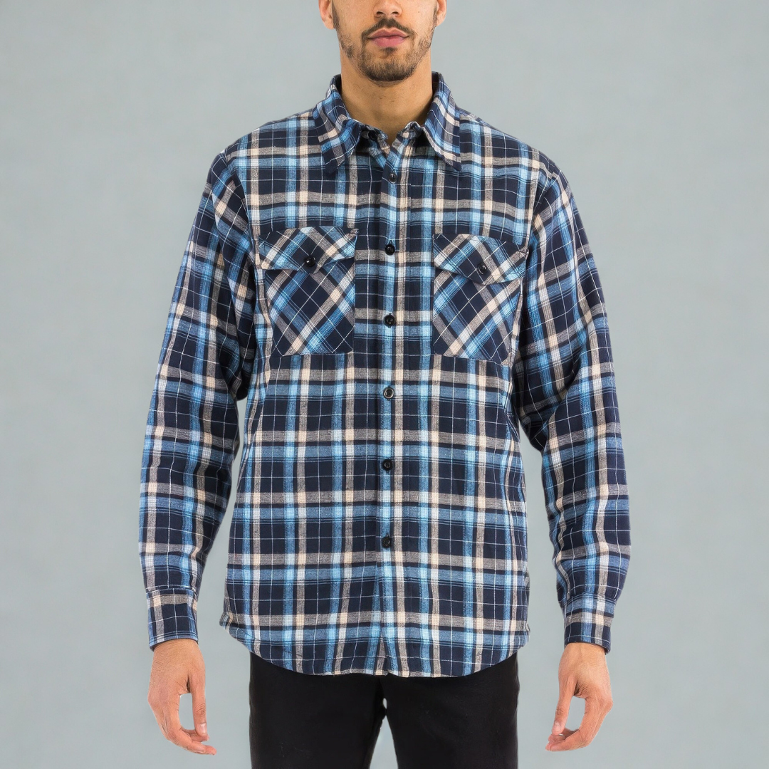 Mens Quilted Padded Flannel