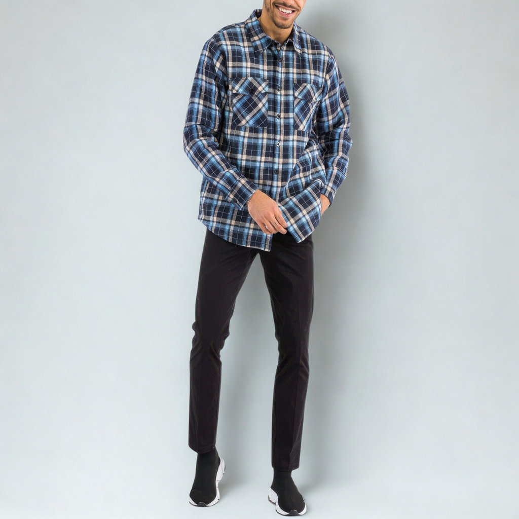 Mens Quilted Padded Flannel