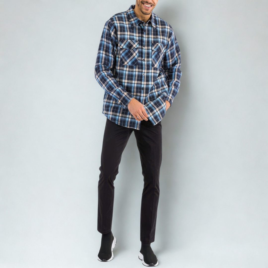 Mens Quilted Padded Flannel