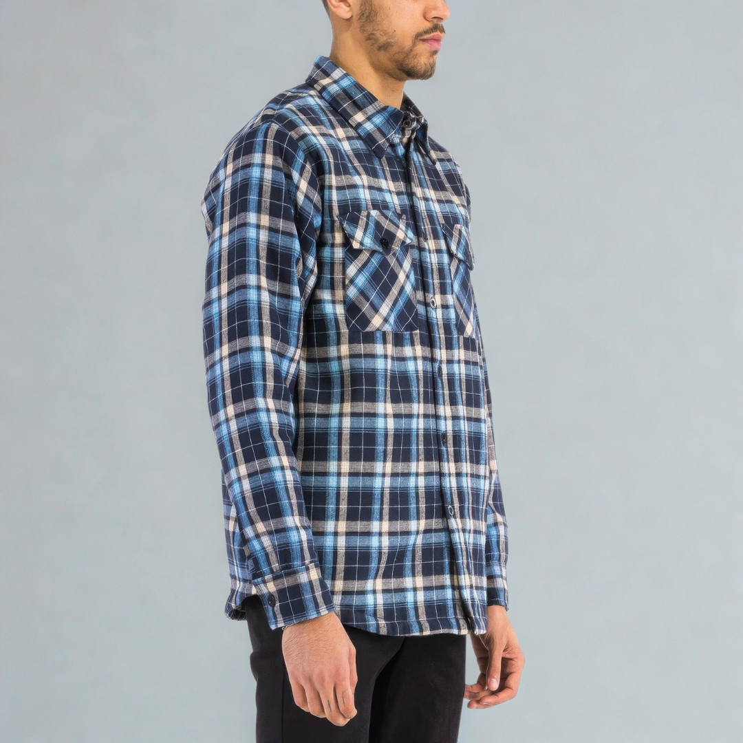 Mens Quilted Padded Flannel