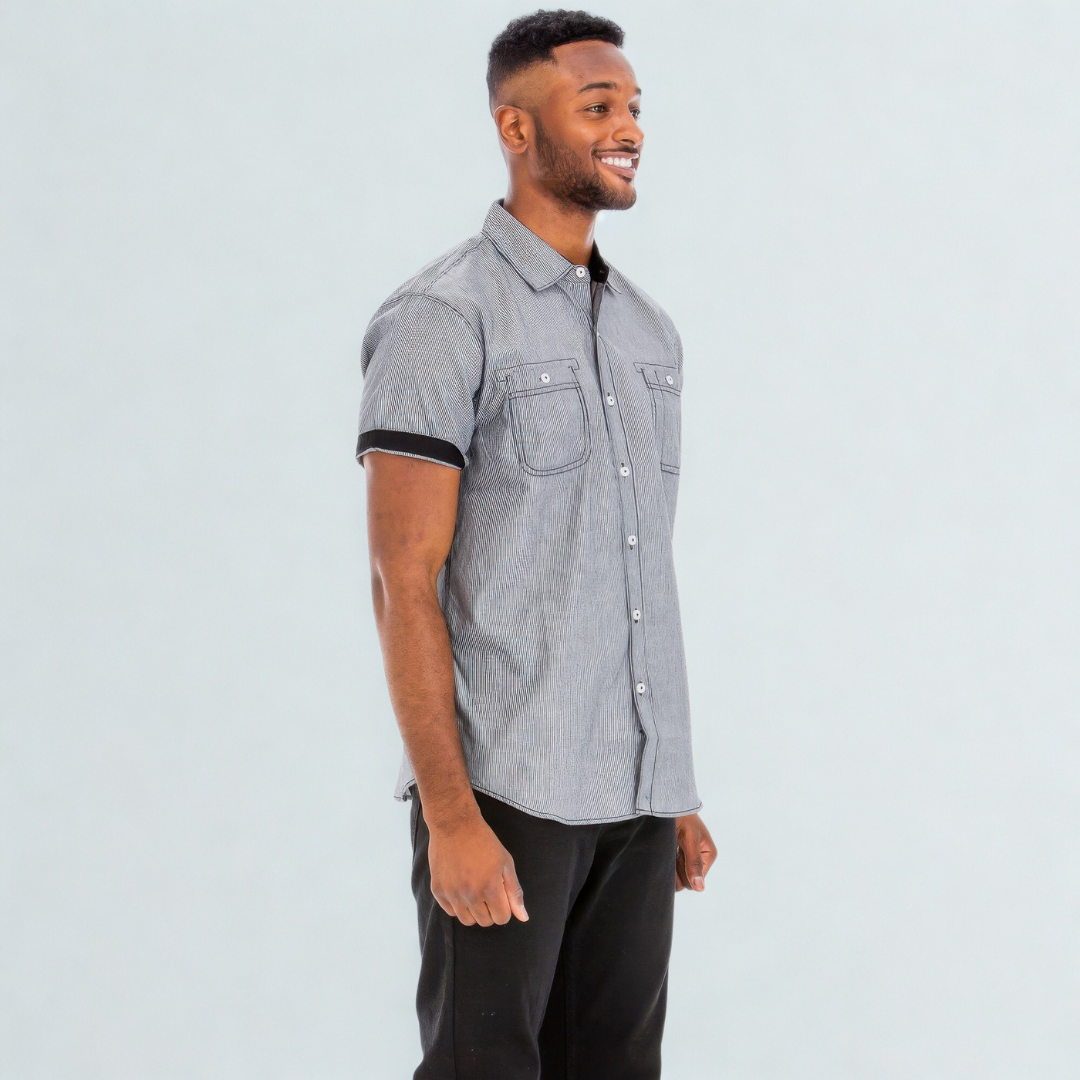 Men's Casual Short Sleeve Solid Shirts