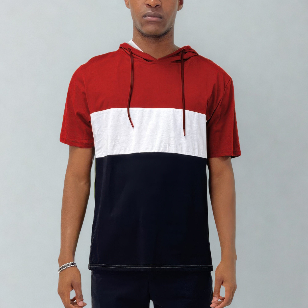 Mens Short Sleeve Hooded Tshirt